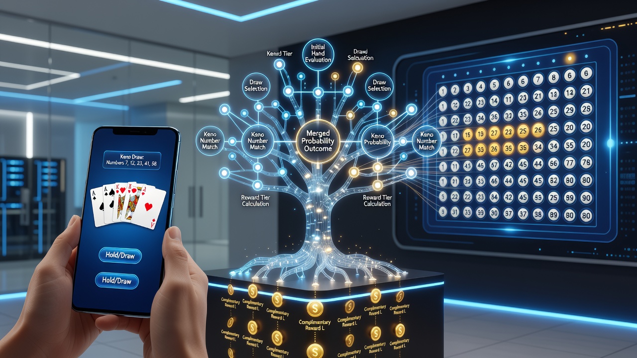 Visualisierung algorithmischer Entscheidungsbäume in hybriden mobilen Spielen mit Keno- und Video-Poker-Elementen